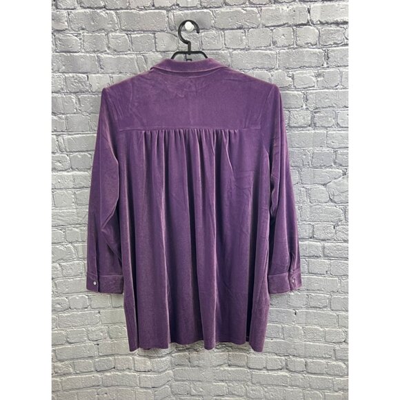 J.Jill Wearever Collection Purple Velvet Velour Shirt & Tank Top Set Size  2X - Picture 5 of 7